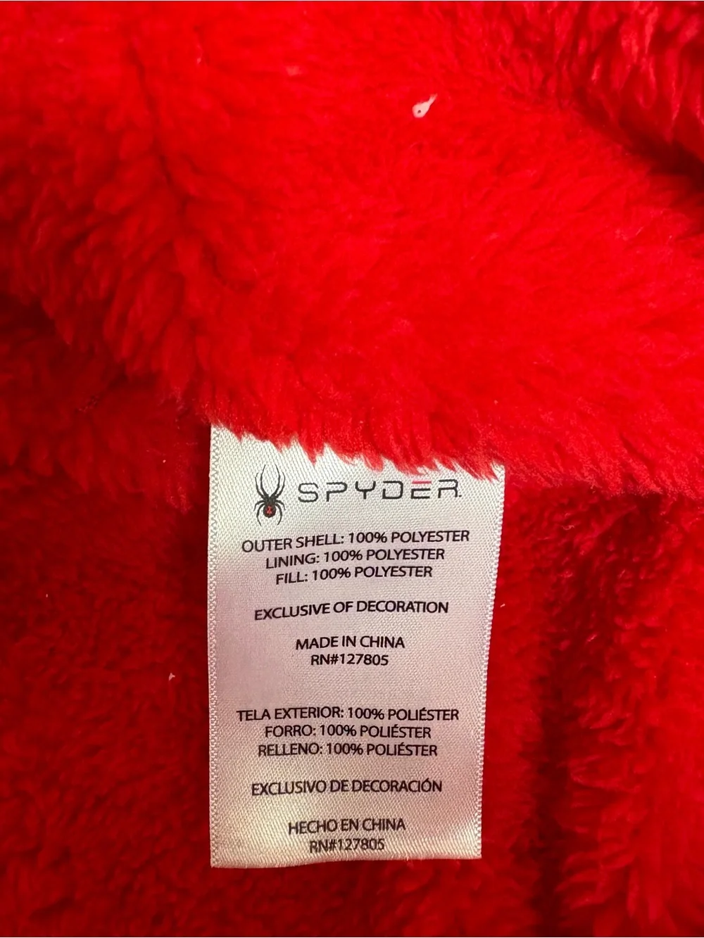Spyder Black One-Piece Puffer Snowsuit with Red Trim